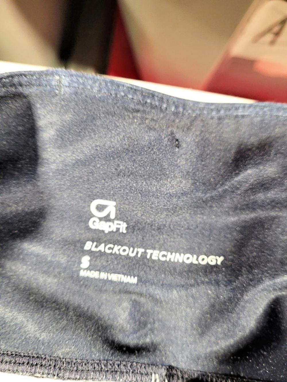 GapFit Blackout Technology Striped Athletic Pants in Blue & Red Small - Picture 3 of 3